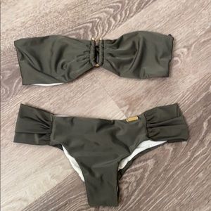 Oleaje Green strapless bikini M